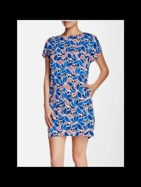 Diane Von Furstenberg Dresses & Skirts - Diane Von Furstenberg Blue Floral Print Mini Dress